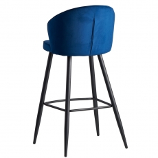 Barová židle Seina, samet, modrá - 6