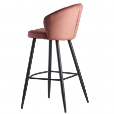 Barová židle Seina, samet, růžová - 6