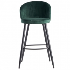 Barová židle Seina, samet, tmavě zelená - 2