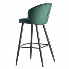 Barová židle Seina, samet, tmavě zelená - 6