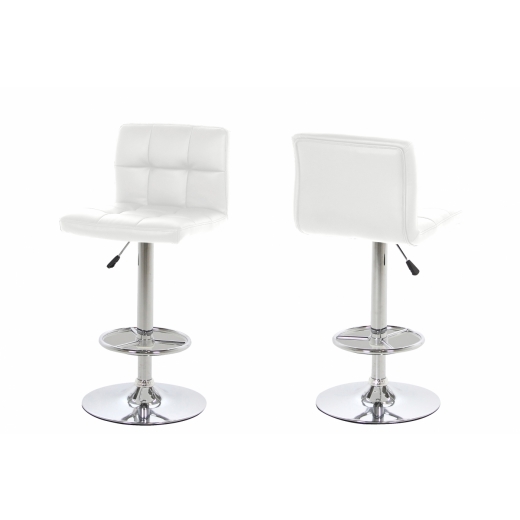Barová židle Sevi (SET 2 ks), bílá / chrom - 1
