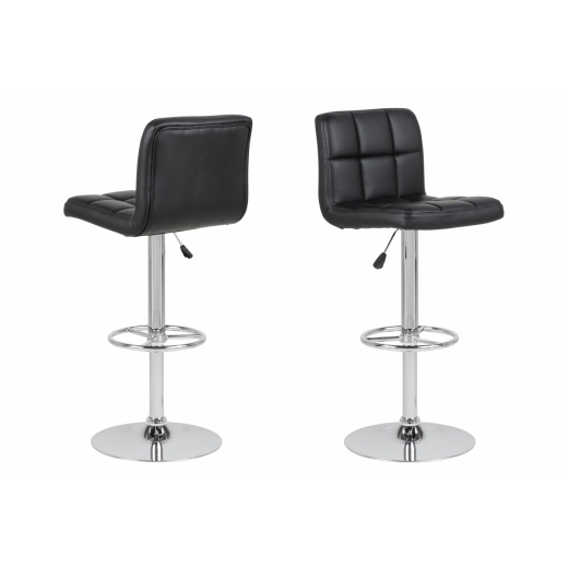 Barová židle Sevi (SET 2 ks), černá / chrom - 1