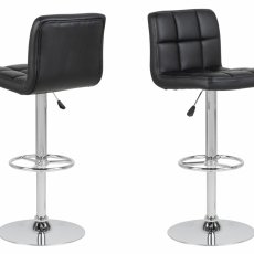 Barová židle Sevi (SET 2 ks), černá / chrom - 1