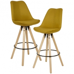 Barová židle Steve (SET 2 ks), žlutá