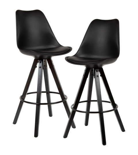 Barová židle Urban (SET 2 ks), syntetická kůže, černá
