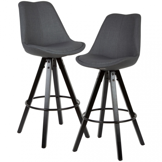 Barová židle Urban (SET 2 ks), textil, antracitová - 1
