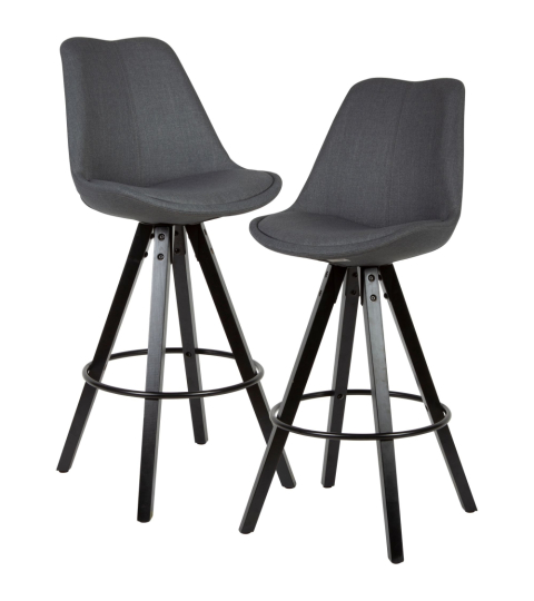 Barová židle Urban (SET 2 ks), textil, antracitová