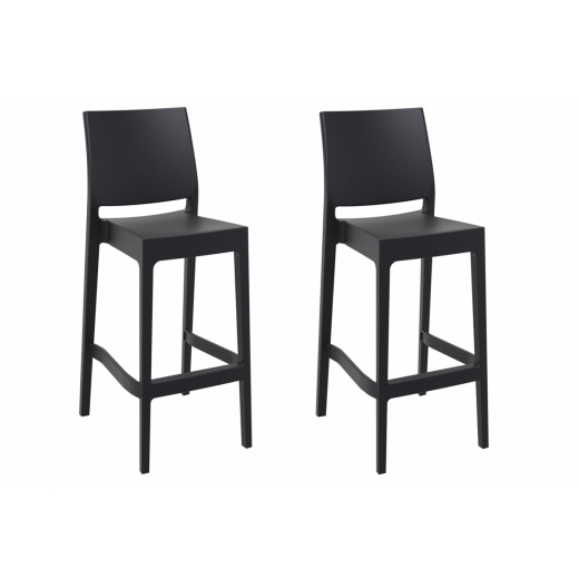 Barová židle Viola (SET 2 ks), černá - 1