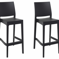 Barová židle Viola (SET 2 ks), černá - 1