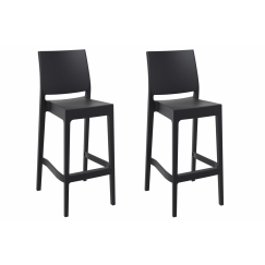 Barová židle Viola (SET 2 ks), černá