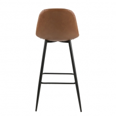 Barová židle Wanda (SET 2 ks), černá/koňaková - 5