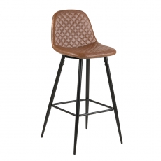Barová židle Wanda (SET 2 ks), černá/koňaková - 1
