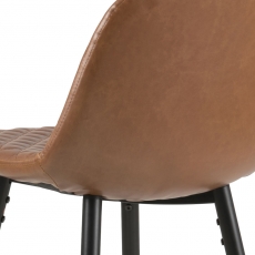 Barová židle Wanda (SET 2 ks), černá/koňaková - 4