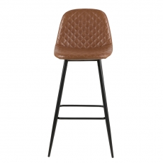 Barová židle Wanda (SET 2 ks), černá/koňaková - 2