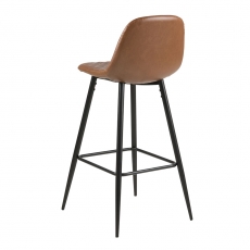 Barová židle Wanda (SET 2 ks), černá/koňaková - 6