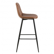 Barová židle Wanda (SET 2 ks), černá/koňaková - 7