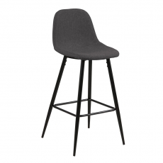 Barová židle Wanda (SET 2 ks), černá/šedá - 1