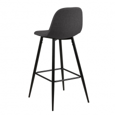 Barová židle Wanda (SET 2 ks), černá/šedá - 4