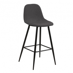 Barová židle Wanda (SET 2 ks), černá/šedá
