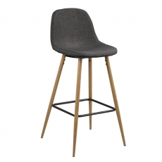 Barová židle Wanda (SET 2 ks), dub/šedá - 1