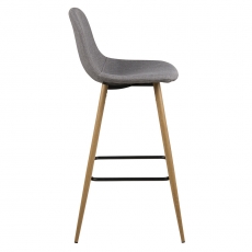Barová židle Wanda (SET 2 ks), dub/sv. šedá - 3