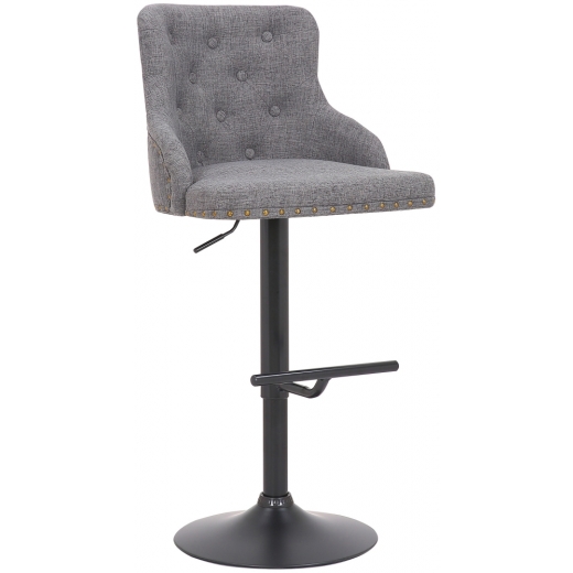 Barová židle Werne, textil, černá  / světle šedá - 1