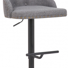 Barová židle Werne, textil, černá  / světle šedá - 1