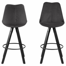 Barová židle Wonita (SET 2 ks), tmavě šedá - 2