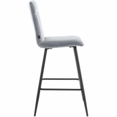 Barová židle Zelta (SADA 2 ks), samet, šedá - 3