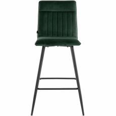 Barová židle Zelta (SADA 2 ks), samet, tmavě zelená - 2