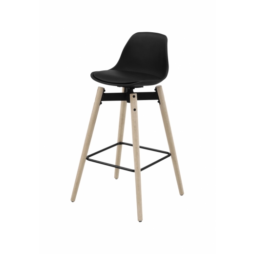 Barová židle Zenta, syntetická kůže, černá - 1