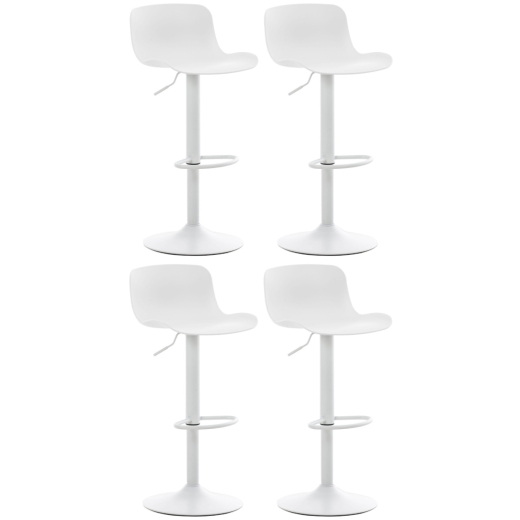 Barové stoličky Almada (SADA 4 ks), plastové, biele - 1