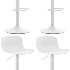 Barové stoličky Almada (SADA 4 ks), plastové, biele - 1