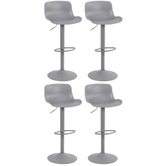 Barové stoličky Almada (SADA 4 ks), plastové, sivé