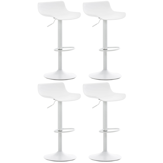 Barové stoličky Aveiro (SET 4 ks), plast, biela - 1