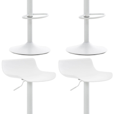Barové stoličky Aveiro (SET 4 ks), plast, biela - 1