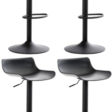 Barové stoličky Aveiro (SET 4 ks), plast, čierna - 1