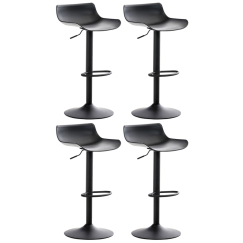 Barové stoličky Aveiro (SET 4 ks), plast, čierna