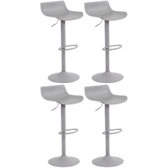 Barové stoličky Aveiro (SET 4 ks), plast, sivá