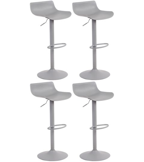 Barové stoličky Aveiro (SET 4 ks), plast, sivá