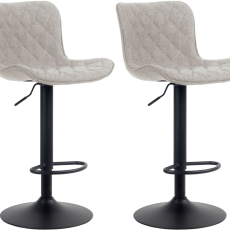 Barové stoličky Emma (SADA 2 ks), textil, sivá - 1
