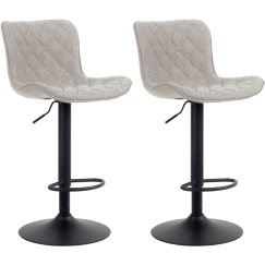 Barové stoličky Emma (SADA 2 ks), textil, sivá
