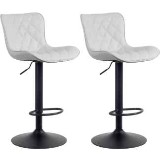 Barové stoličky Emma (SET 2 ks), syntetická koža, biela