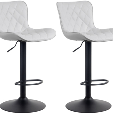 Barové stoličky Emma (SET 2 ks), syntetická koža, biela - 1