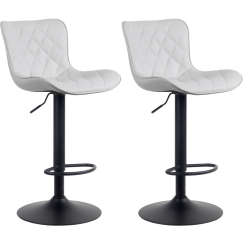 Barové stoličky Emma (SET 2 ks), syntetická koža, biela