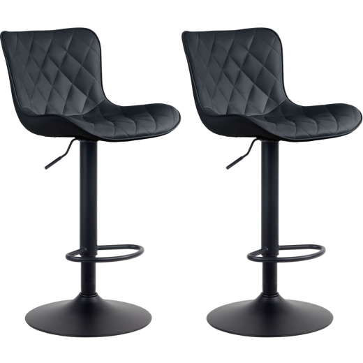 Barové stoličky Emma (SET 2 ks), syntetická koža, čierna - 1