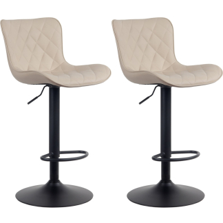 Barové stoličky Emma (SET 2 ks), syntetická koža, krémová
