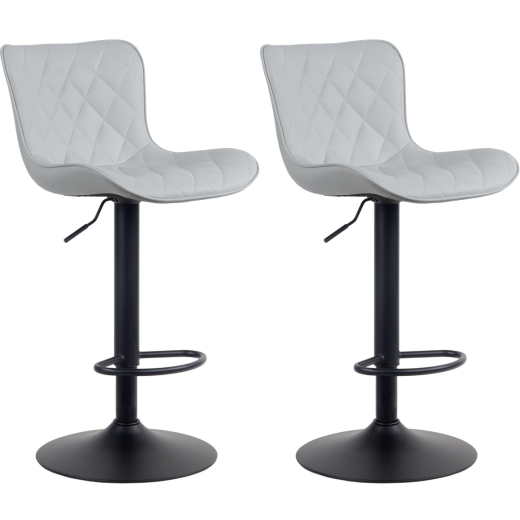 Barové stoličky Emma (SET 2 ks), syntetická koža, sivá - 1