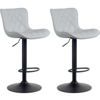 Barové stoličky Emma (SET 2 ks), syntetická koža, sivá