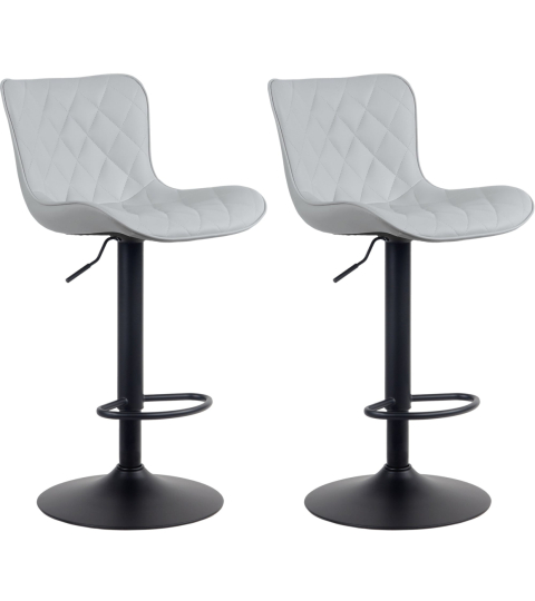 Barové stoličky Emma (SET 2 ks), syntetická koža, sivá